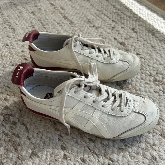 Onitsuka Tiger by Asics Shoes - Onitsuka Tiger by Asics MEXICO 66 in CREAM/BEET JUICE Leather Sneakers